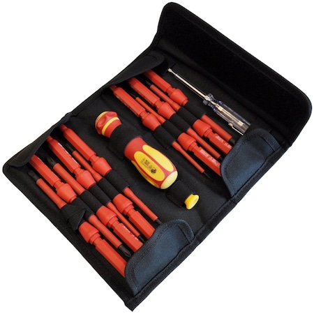 Dynamic Tools 14 Piece Insulated Screwdriver Set with Interchangeable Blades D062721